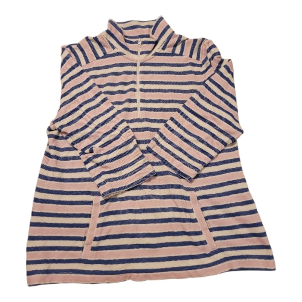 T By Talbots Striped Pink and Blue Pullover Size XL